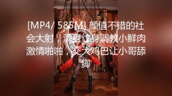 [MP4/ 585M] 颜值不错的社会大射，满身纹身调教小鲜肉激情啪啪，交大鸡巴让小哥舔脚