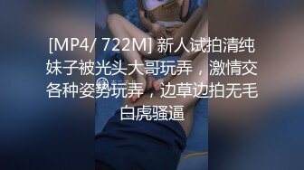 [MP4/ 722M] 新人试拍清纯妹子被光头大哥玩弄，激情交各种姿势玩弄，边草边拍无毛白虎骚逼