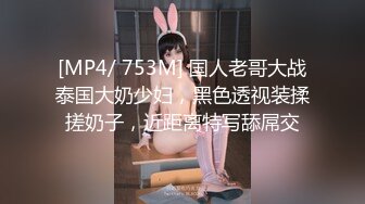 [MP4/ 753M] 国人老哥大战泰国大奶少妇，黑色透视装揉搓奶子，近距离特写舔屌交